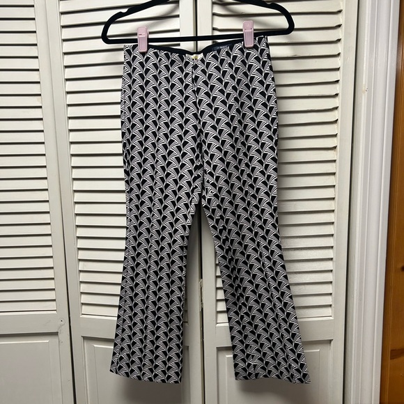 Maeve Black and White Patterned Flare Pants - Picture 3 of 4